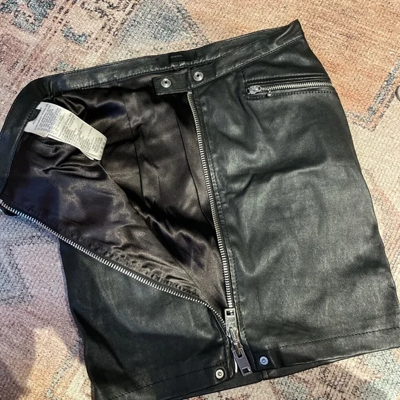 Diesel Y2K black leather miniskirt